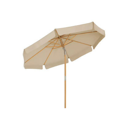 In And OutdoorMatch Parasol Francesca - 300cm - Rechthoekig - Balkonparasol - Zonwering tot UPF 50+ - Parasolpaal - Gemaakt van hout - Zonder standaard - Tuin - Outdoor - Beige Sunshade