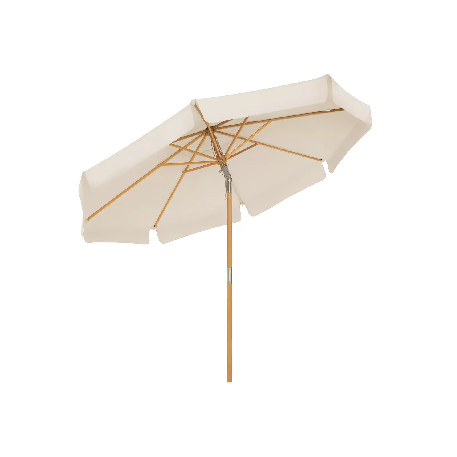 In And OutdoorMatch Parasol Hipolito - 300cm - Rechthoekig - Balkonparasol - Zonwering tot UPF 50+ - Parasolpaal - Gemaakt van hout - Zonder standaard - Tuin - Outdoor - Wit Sunshade