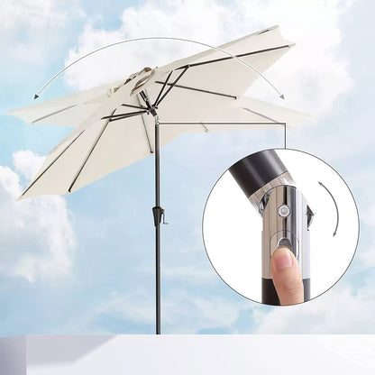 In And OutdoorMatch Parasol Joseph - 270 cm - Tuinparasol - Market Parasol - UV bescherming tot UPF 50+ - Patio Parasol - Zonwering - Knikarm - Met zwengel - Zonder standaard - Beige Sunshade