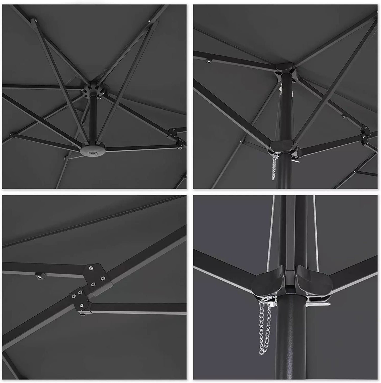 In And OutdoorMatch Parasol Natasha - Langwerpig - Dubbele parasol - Terras of tuin - 210x180cm Sunshade