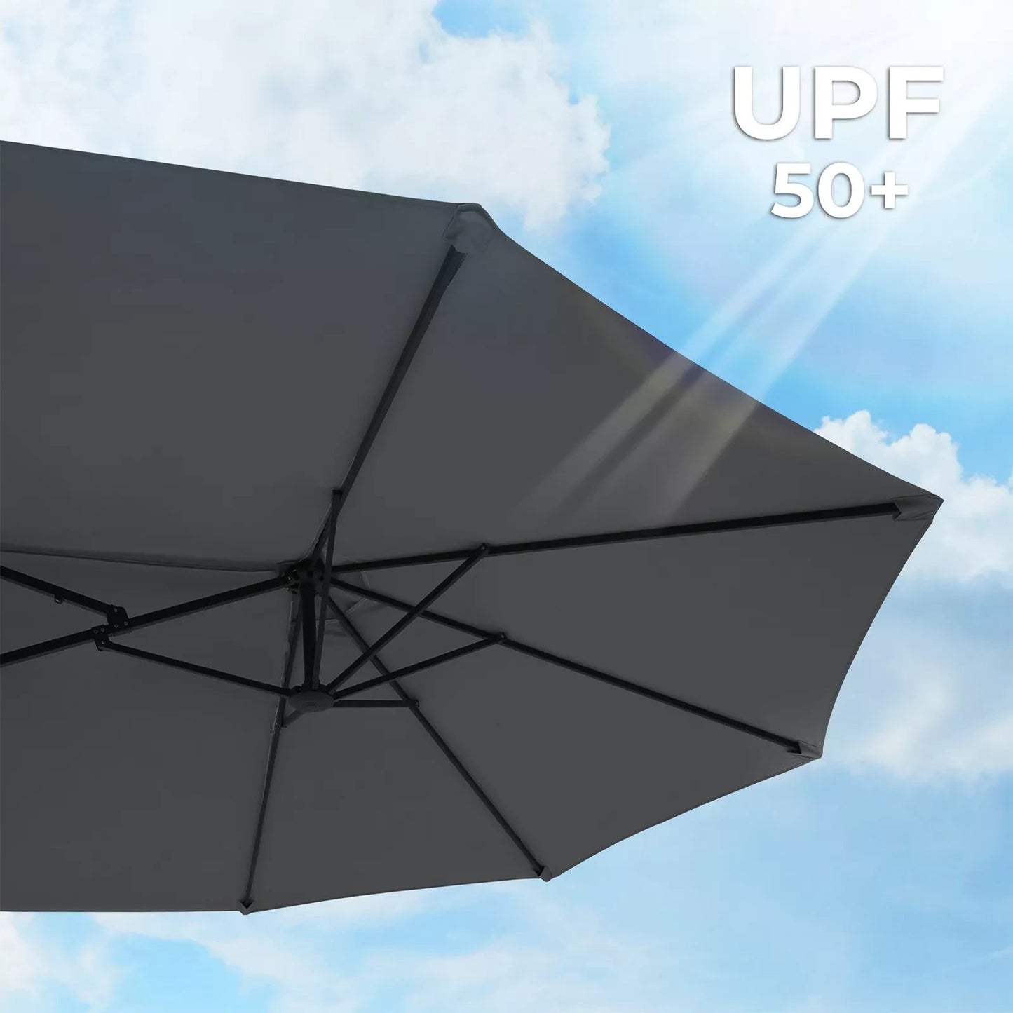 In And OutdoorMatch Parasol Natasha - Langwerpig - Dubbele parasol - Terras of tuin - 210x180cm Sunshade