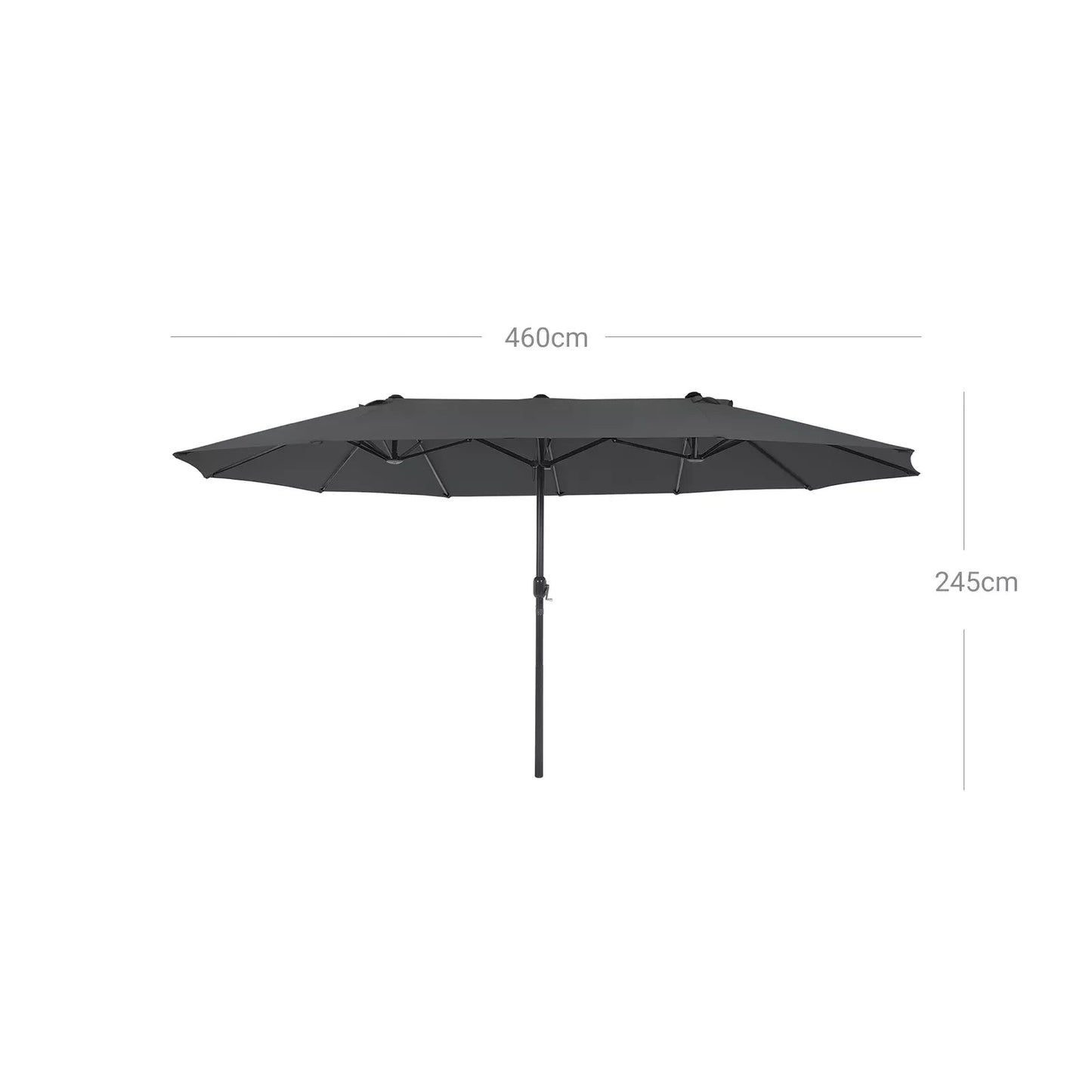 In And OutdoorMatch Parasol Natasha - Langwerpig - Dubbele parasol - Terras of tuin - 210x180cm Sunshade