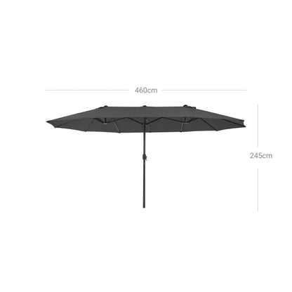 In And OutdoorMatch Parasol Natasha - Langwerpig - Dubbele parasol - Terras of tuin - 210x180cm Sunshade