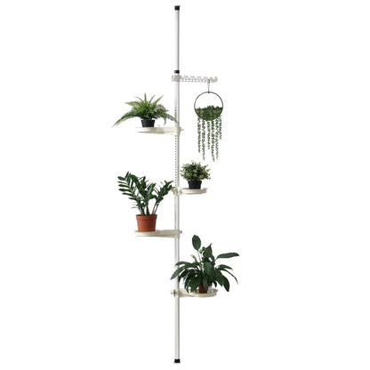 In And OutdoorMatch Plantenrek Nana - Plantenstandaard met 4 schalen - Telescopisch - Voor binnen Plant Stand