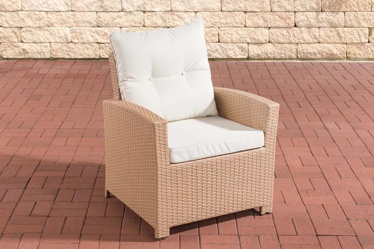 In And OutdoorMatch Premium Tuinstoelen Nina - outdoor loungestoel - loungestoel - Lounge - crèmewit -70 x 73 x 82 cm Garden Chair