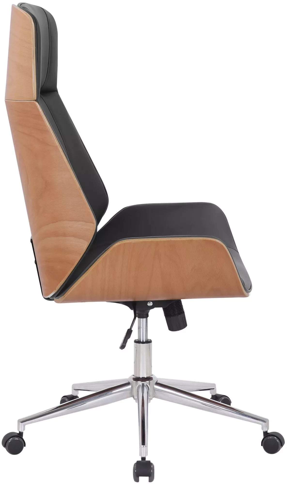 In And OutdoorMatch Premium bureaustoel Flo - Zwart imitatieleer - Hoogte verstelbaar 44 - 52 cm - Ergonomisch - Luxe Bureaustoel