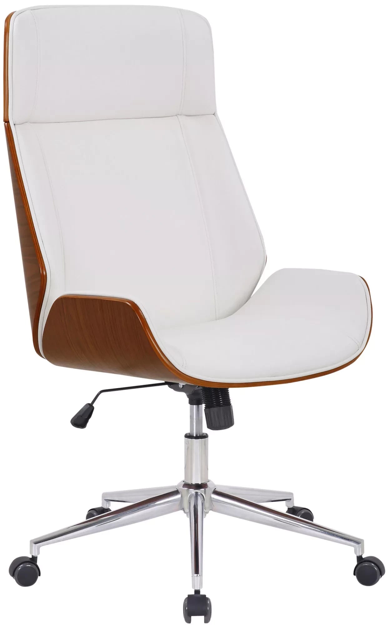 In And OutdoorMatch Premium bureaustoel Rosamond - Wit imitatieleer - Hoogte verstelbaar 44 - 52 cm - Ergonomisch - Luxe Bureaustoel