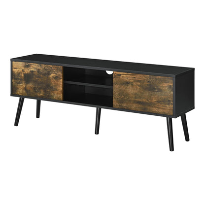 In And OutdoorMatch Robert-meubel Mathilda - 120x29,5x46,5 cm - Zwart en Houtkleurig donker - Spaanplaat en Hout - Stijlvol design TV cabinet