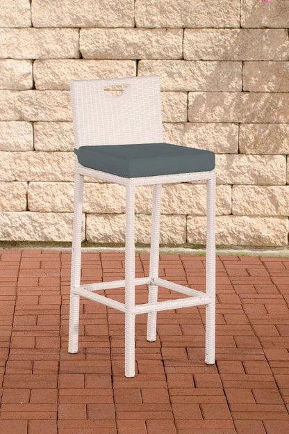 In And OutdoorMatch Rotan barkruk Cassandra - IJzergrijs - Met rugleuning - Ergonomisch - Set van 1 - Barstoelen - Keuken - Grijs - Zithoogte 75cm Barkrukken / hocker