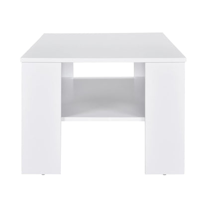 In And OutdoorMatch Salontafel Emery - Met Plank - MDF - 100x60x43 cm - Wit - Stijlvolle uitstraling Eettafel/ Eetkamertafel