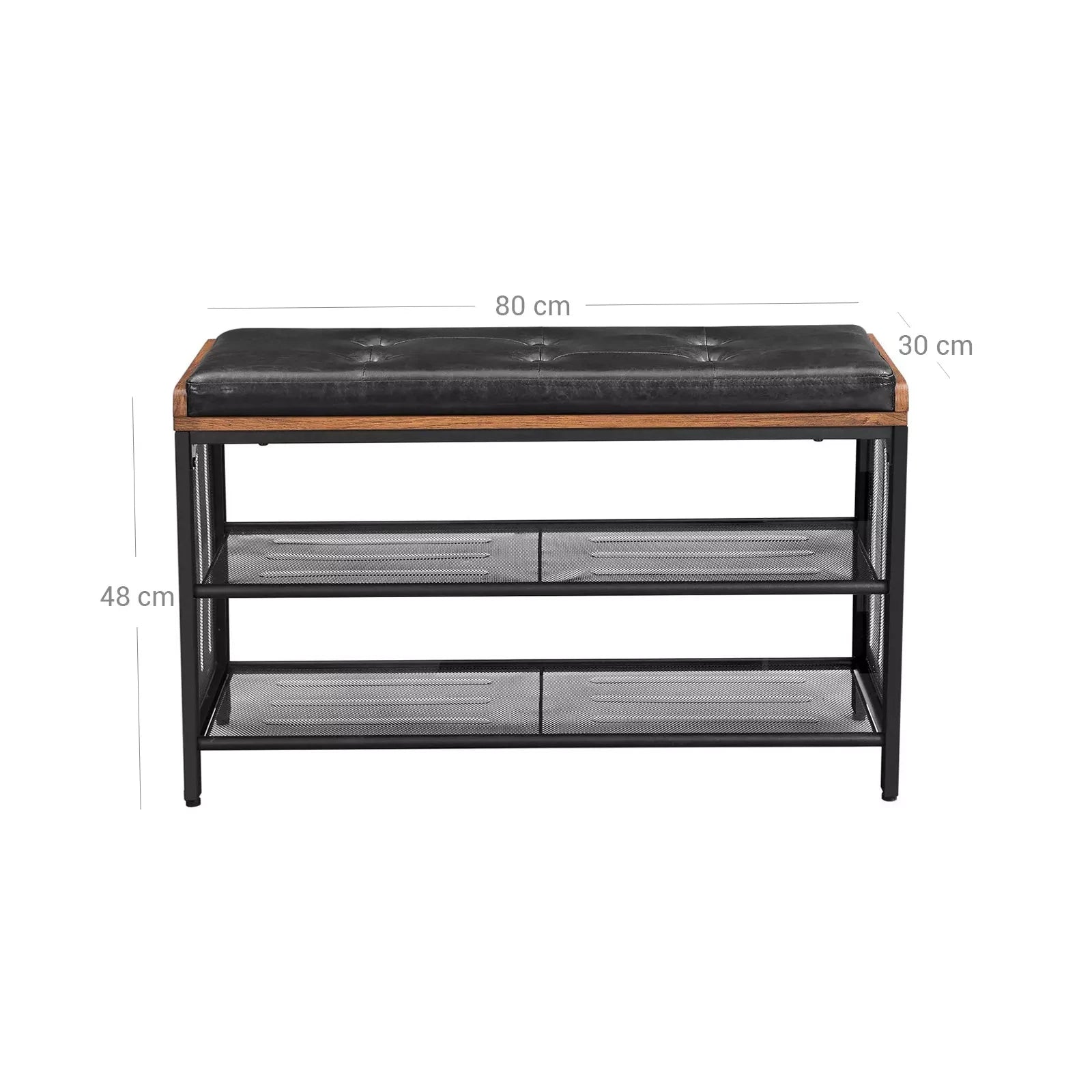 In And OutdoorMatch Schoenenbank Industrieel Yannick - Opbergruimte - Halbank - 80x30x48cm shoe bench