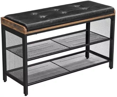 In And OutdoorMatch Schoenenbank Industrieel Yannick - Opbergruimte - Halbank - 80x30x48cm shoe bench