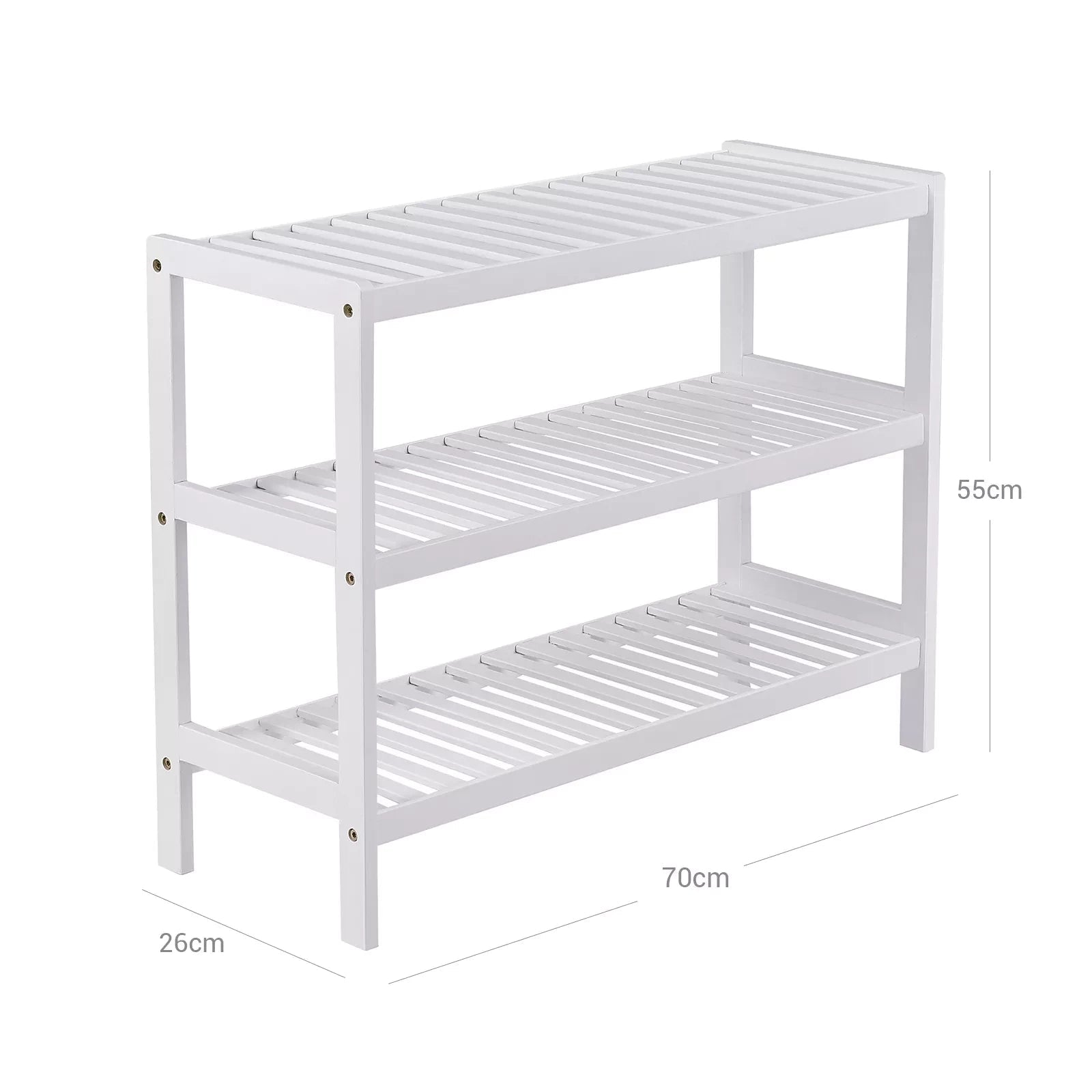 In And OutdoorMatch Schoenenbank Mack - Hout wit - Opbergruimte - Halbank - 70x55x26cm shoe rack