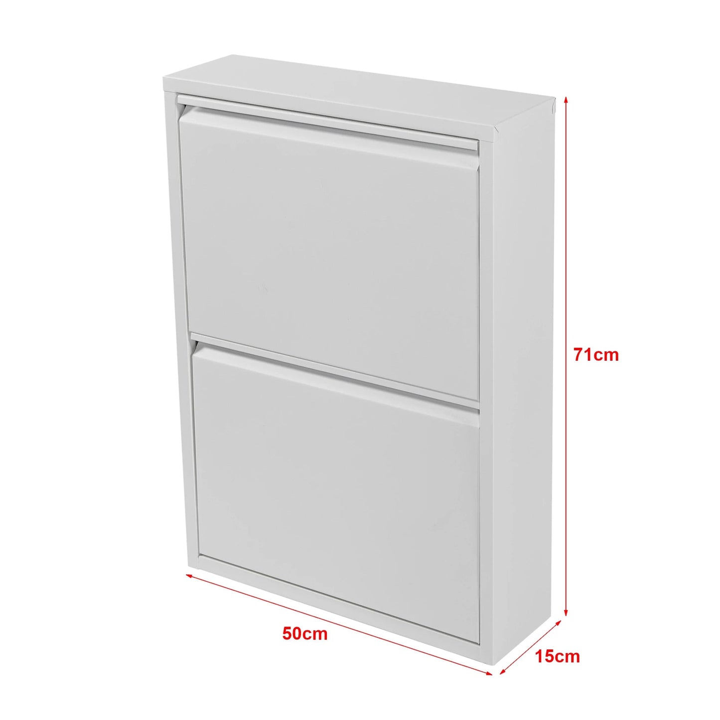 In And OutdoorMatch Schoenenkast Sormi - Met 2 Vouwdeuren - Wit - Metaal - Ruimtebesparend shoe rack