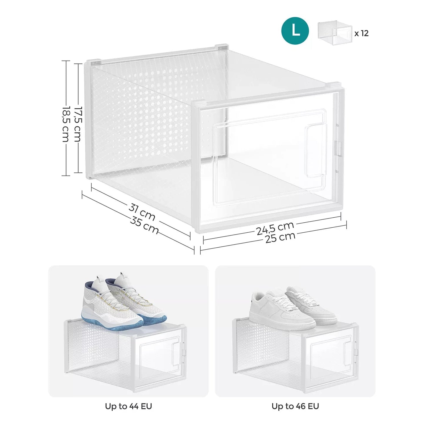 In And OutdoorMatch Schoenenrek Aglae - Wit - Kledingrek - Schoenenkast - 12 dozen shoe rack