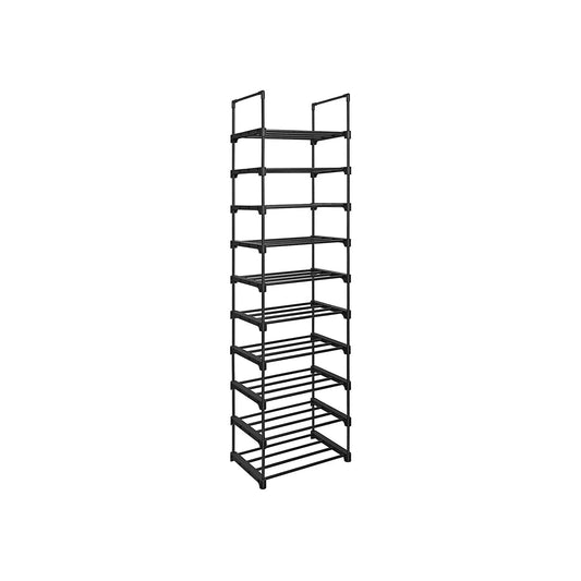 In And OutdoorMatch Schoenenrek Brock - Zwart - Schoenenkast - 10 Planken - 45x30x174cm shoe rack