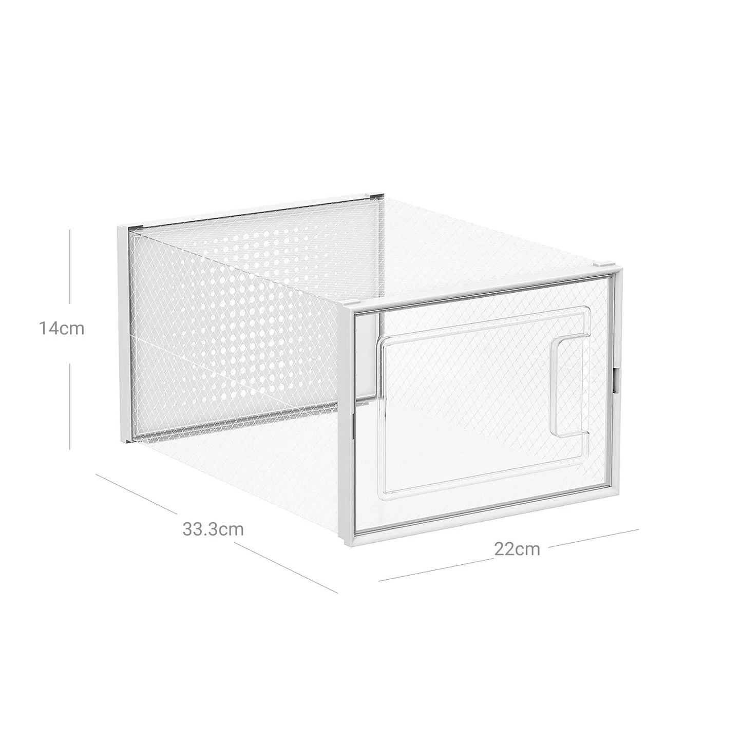 In And OutdoorMatch Schoenenrek Madisyn - Wit - Kledingrek - Schoenenkast - set van 8 - opbergdozen shoebox