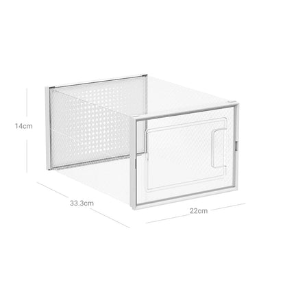 In And OutdoorMatch Schoenenrek Madisyn - Wit - Kledingrek - Schoenenkast - set van 8 - opbergdozen shoebox