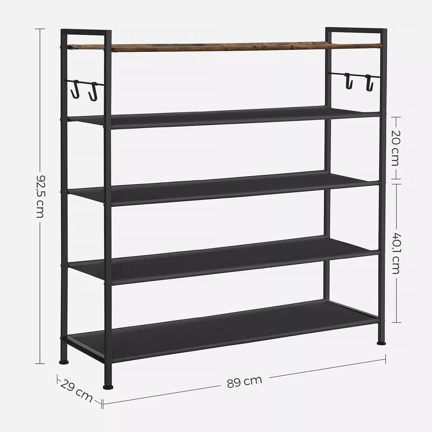 In And OutdoorMatch Schoenenrek Marisa - Metaal - 20-25 paar schoenen - Schoenenkast - 29x89x92cm shoe rack