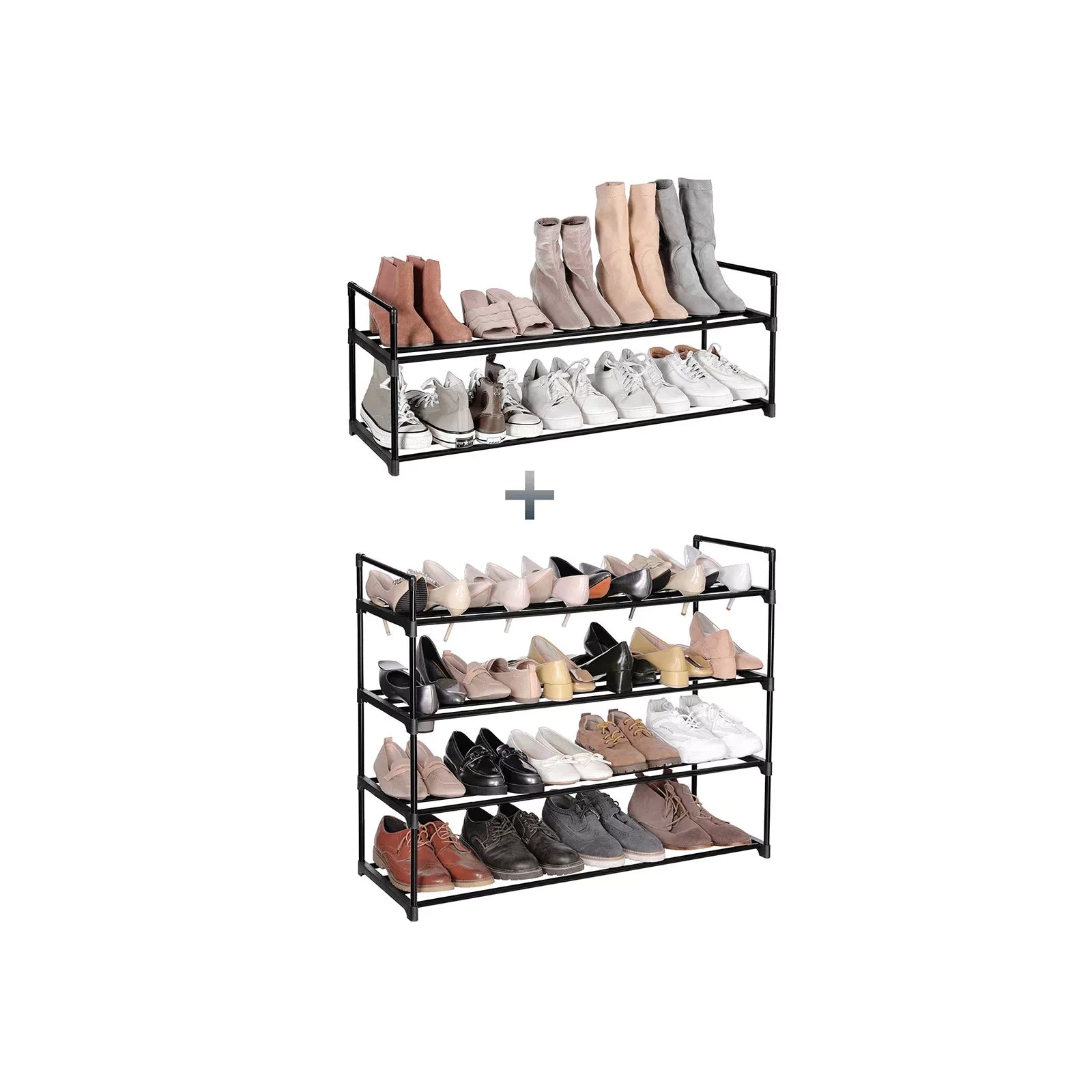 In And OutdoorMatch Schoenenrek Nash - Set van 2 Metaal - Schoenenkast - 24 paar schoenen - 92x30x53cm shoe rack