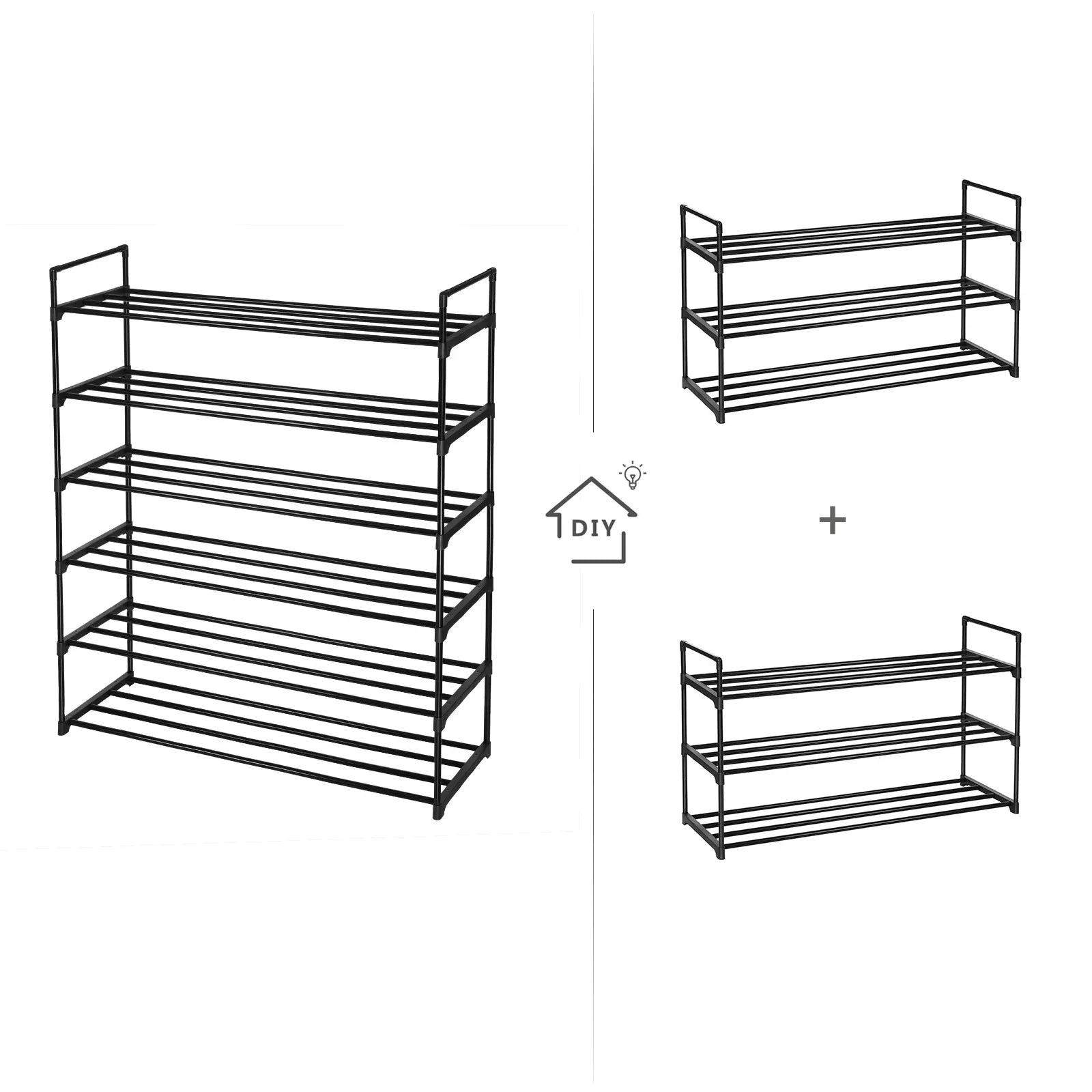 In And OutdoorMatch Schoenenrek Nash - Set van 2 Metaal - Schoenenkast - 24 paar schoenen - 92x30x53cm shoe rack