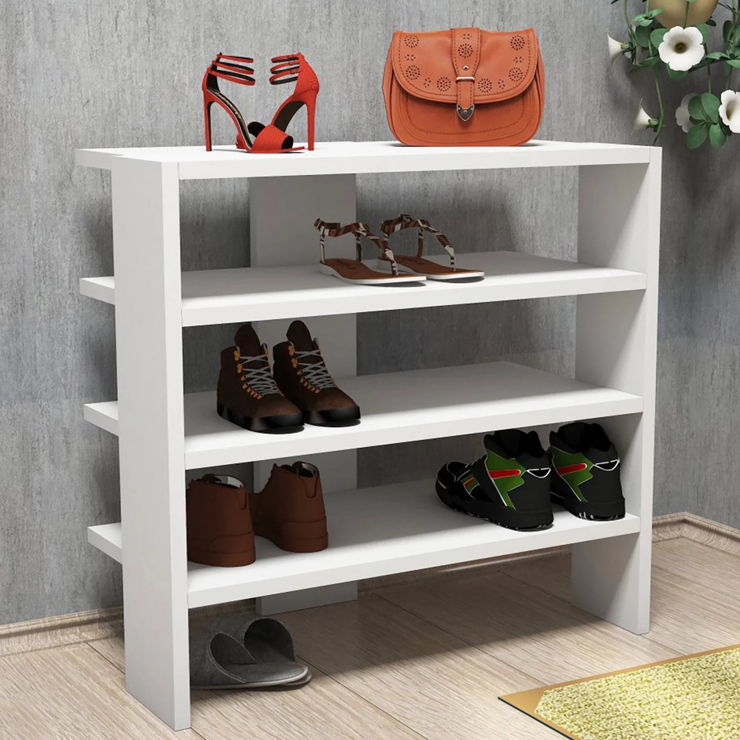 In And OutdoorMatch Schoenenrek Vito - 60x64x32 cm - Wit - MDF shoe rack