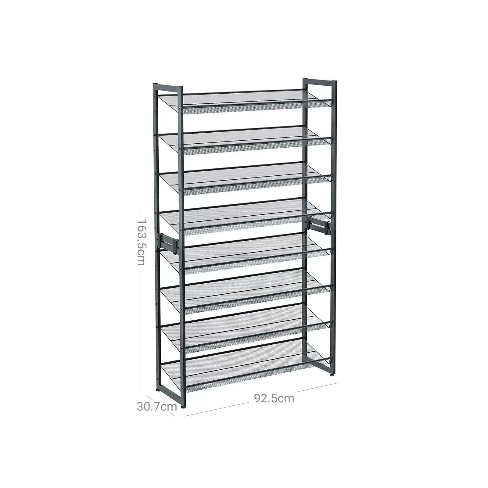 In And OutdoorMatch Schoenenrek metaal Vito - Hoogte 163,5 cm - 32 tot 40 paar schoenen - Schoenenkast shoe rack