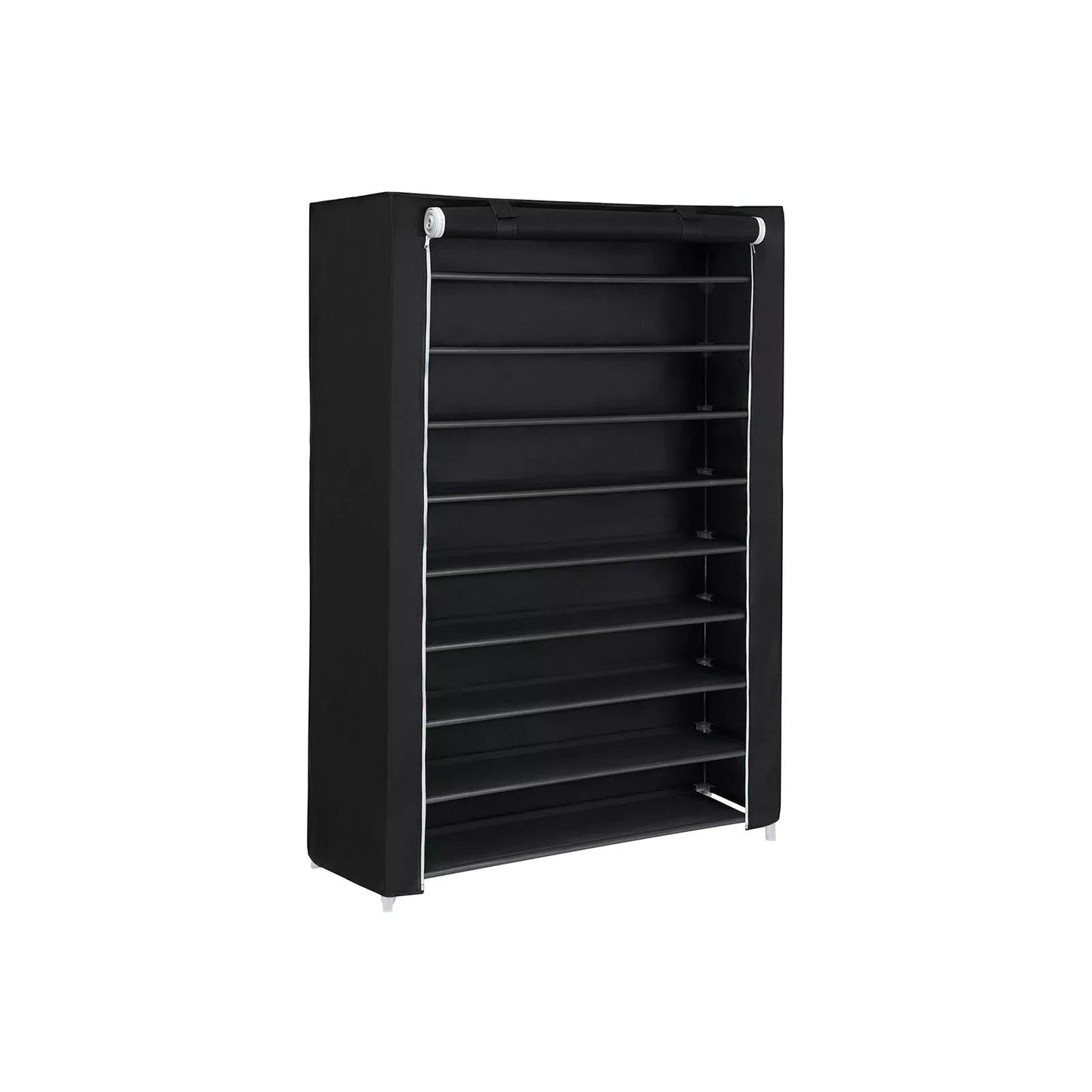 In And OutdoorMatch Schoenenrek opvouwbaar Rix - Zwart - Opbergrek - Schoenenkast - Hoogte 162cm shoe rack