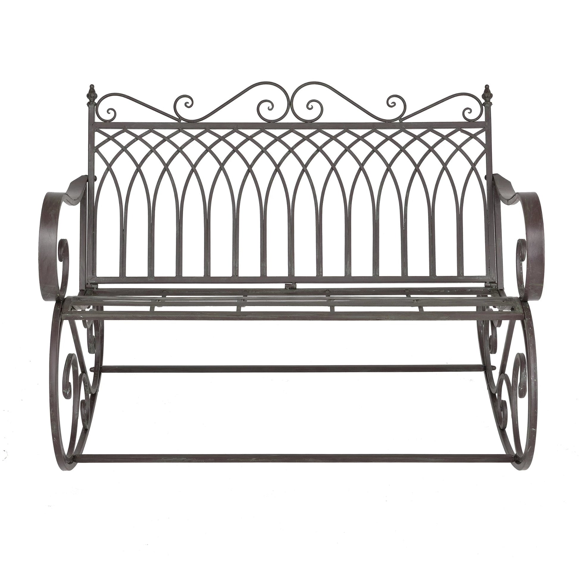 In And OutdoorMatch Schommelbank Carius - 85x113x95 cm - Max 200 kg - Groen - Weerbestendig - Stabiel Metaal - Tuinbank Garden Bench