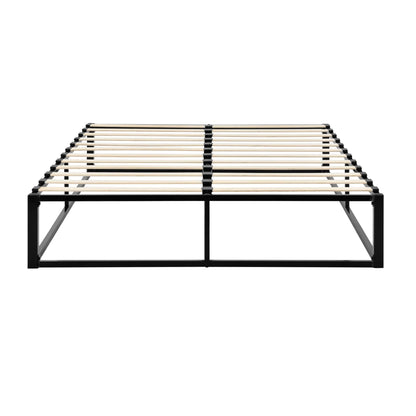 In And OutdoorMatch Stalen Bed Bello - Met Bedbodem - Incl. matras - Zwart - 200x140cm - Stalen frame gepoedercoat bed twee personen