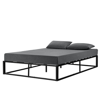 In And OutdoorMatch Stalen bed Forrest - Met lattenbodem - 160x200 cm - Zwart - Modern design Bedframe