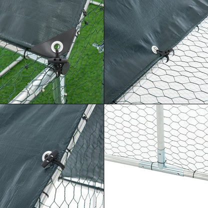 In And OutdoorMatch Stalen kippenhok Cale - Buitenverblijf - 2x1x1-15 m - UV-bestendig - Waterdicht Dierenkooi