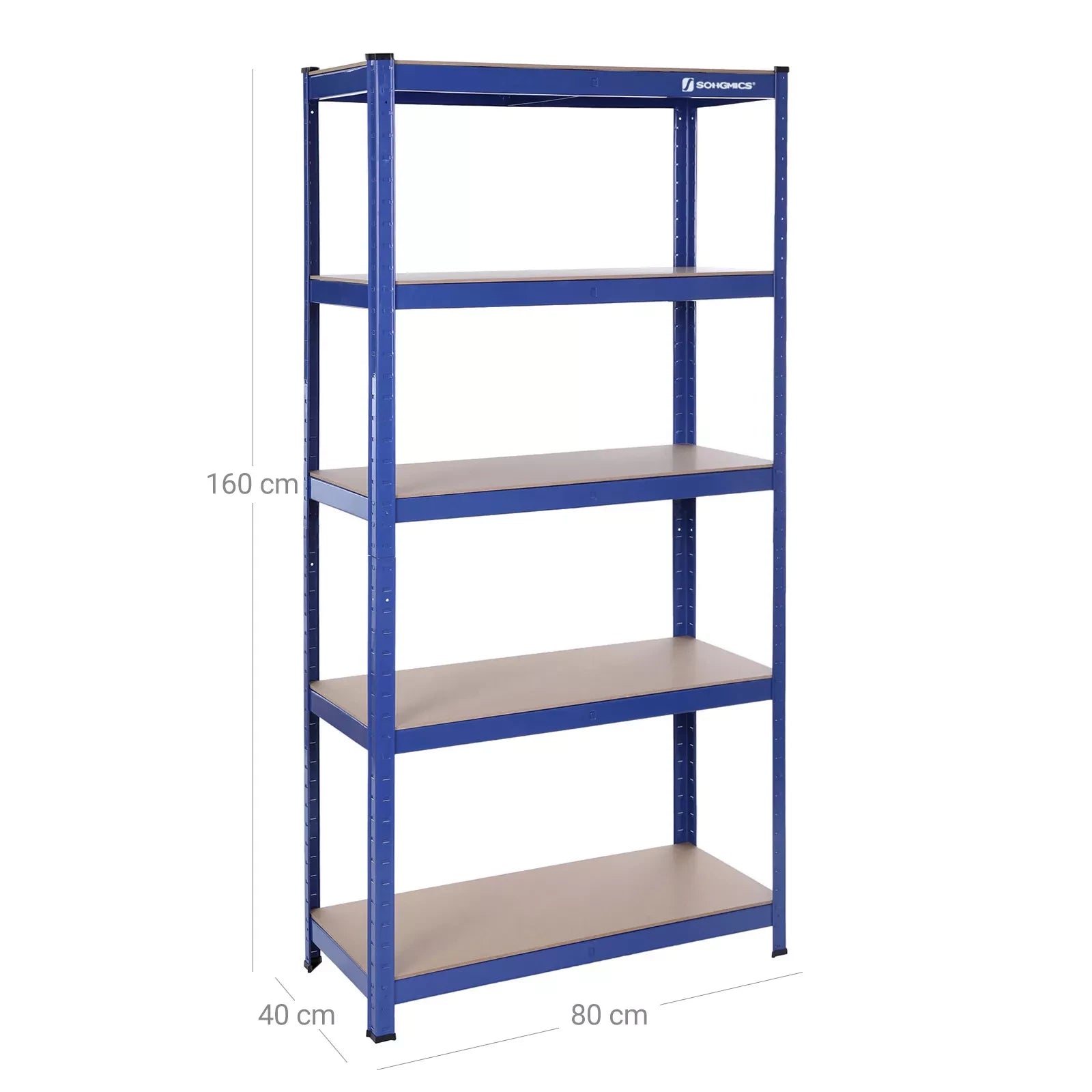 In And OutdoorMatch Stellingkast Tukkie - Set van 1 - Opbergrek - Metaal - 175 kg draagvermogen - Verstelbaar - 40x80x160cm storage rack