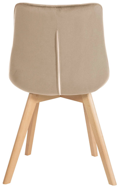 In And OutdoorMatch Stoel Arabella - Beige - Fluweel - Hoge kwaliteit bekleding - Moderne stoel - Eigentijdse look Eetkamerstoel