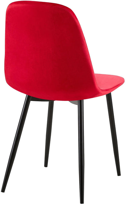 In And OutdoorMatch Stoel Tori - Rood - Set van 4 - Fluweel - Hoge kwaliteit bekleding - Luxe stoel - Moderne look Eetkamerstoel