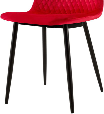 In And OutdoorMatch Stoel Tori - Rood - Set van 4 - Fluweel - Hoge kwaliteit bekleding - Luxe stoel - Moderne look Eetkamerstoel