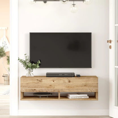 In And OutdoorMatch TV Kast Alfeo - TV Meubel - TV meubel - 2 Opbergvakken - 100x31,5x29,5cm - Houtkleurig - Sierkast TV-meubel