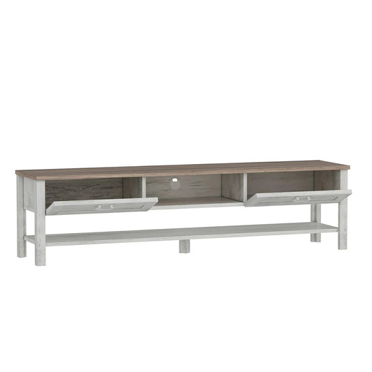 In And OutdoorMatch TV Meubel Jamil - Spaanplaat - 161x35,5x42 cm - Wit antiek en Eikenkleurig - Met 2 Lades - 1 Plank - Stijlvol Design TV cabinet