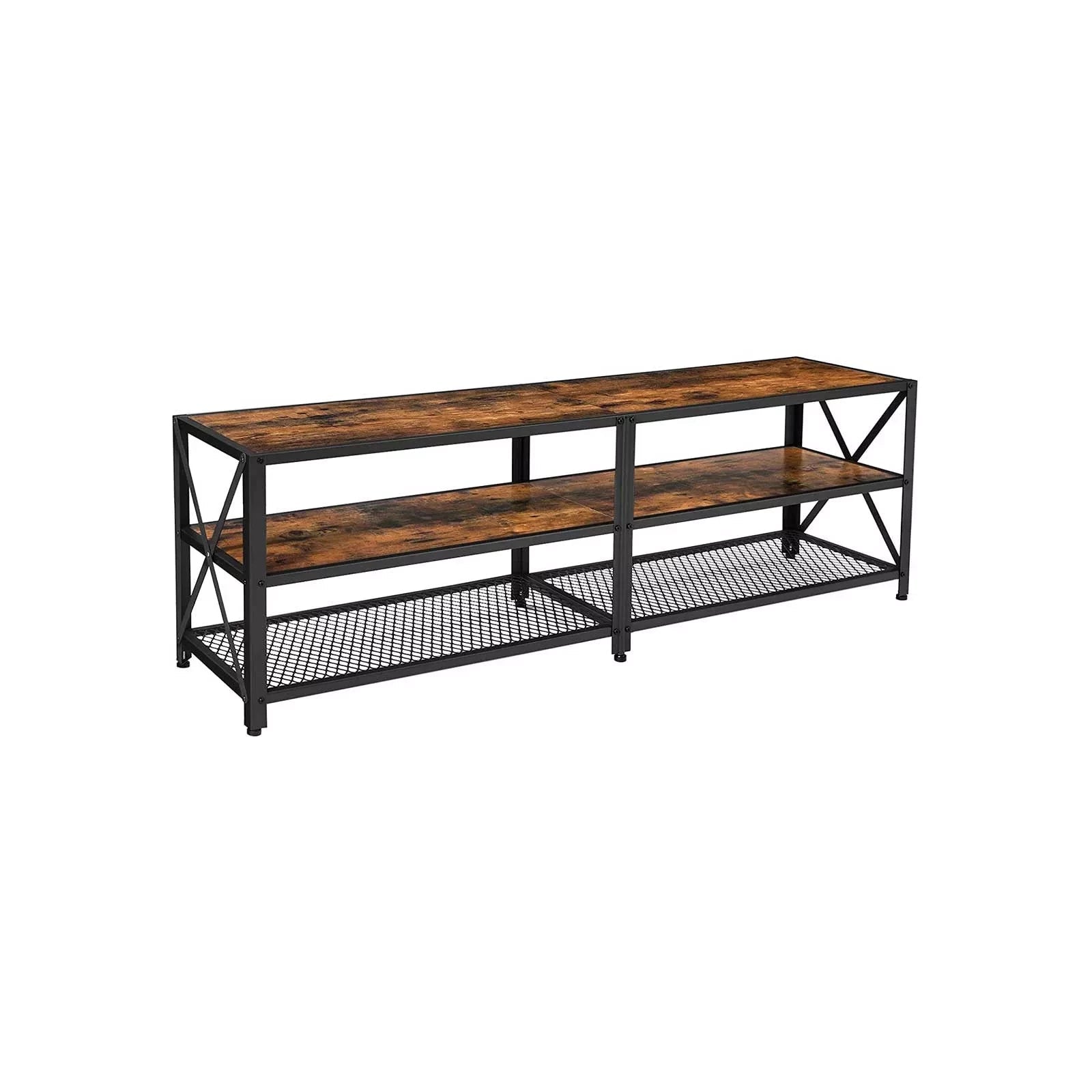 In And OutdoorMatch TV-meubel industrieel Wheelsy - Meubelkast - Hout - Bruin/zwart - 160x39x52cm TV-meubel