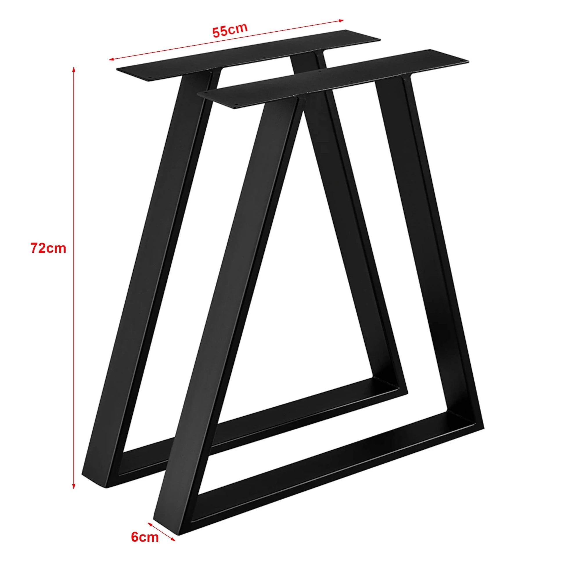 In And OutdoorMatch Tafelonderstel Kila - Staal Poedercoating - 72x55cm - Mat Zwart - table legs