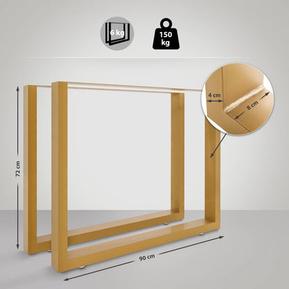 In And OutdoorMatch Tafelpoten Sal - 90 cm - Gecoat Staal - Bruine Tafelpoten - 2x Tafelpoten - Stijlvol Design table legs