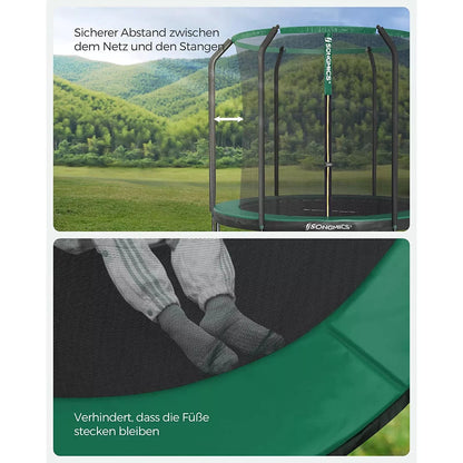 In And OutdoorMatch Trampoline Conor - 366 cm - Trampoline met veiligheidsnet en ladder - gewatteerd frame - voor kinderen en volwassenen - binnennet Trampoline