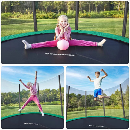 In And OutdoorMatch Trampoline Rosalia - 366 cm - Met veiligheidsnet & ladder - Groen - Rond - Tuin - tot 150 kg belasting Trampoline