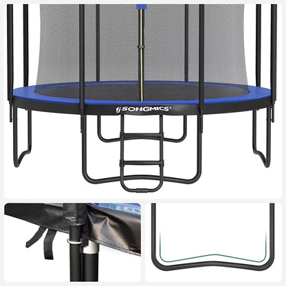 In And OutdoorMatch Trampoline Toni - 366 cm - Blauw - Trampoline met veiligheidsnet en ladder - gewatteerd frame - voor kinderen en volwassenen - binnennet Trampoline