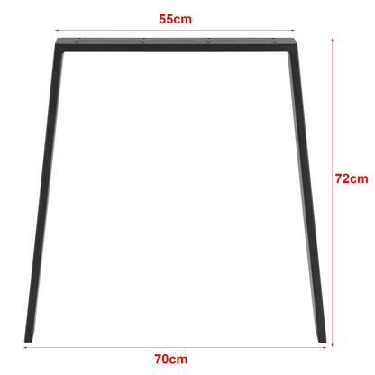 In And OutdoorMatch Trapezium Poot Norbert - Tafelpoot - 55-75x72 cm - Set van 2 - Staal Zwart Mat - table legs