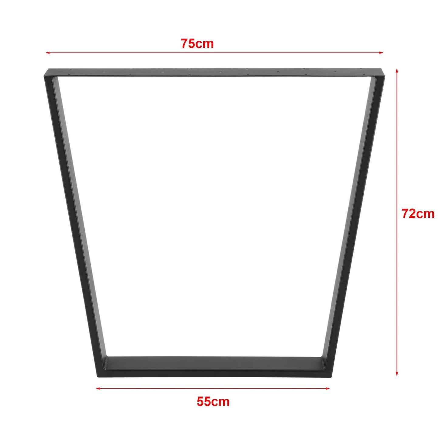 In And OutdoorMatch Trapeziumpoot tafelpoot Jessyca-55x72 cm set van 2 zwart mat table legs