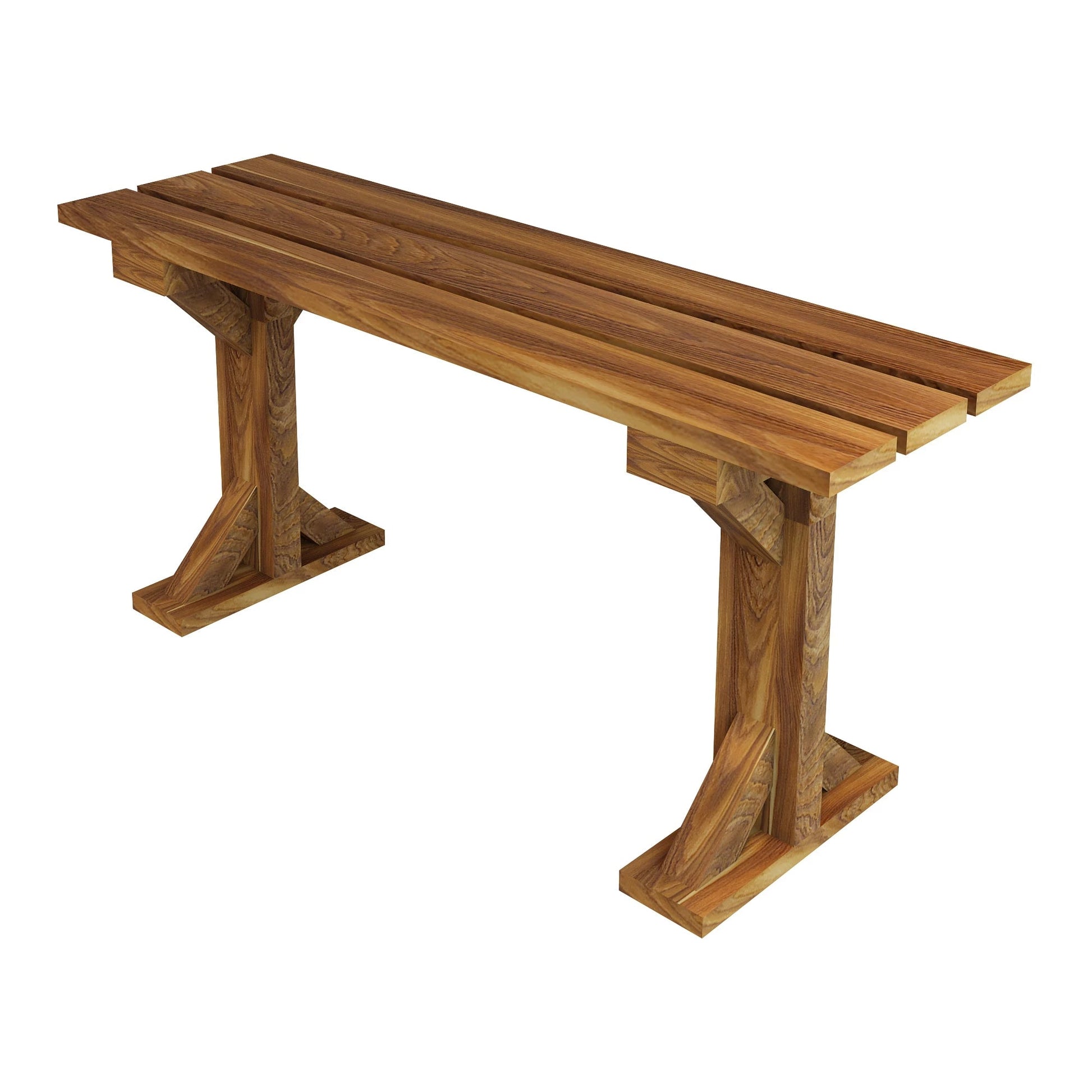 In And OutdoorMatch Tuinbank Hailly - Cleeberg Bank - Tweezits - 100x35x45cm - Houtkleurig - Minimalistisch Design Garden Bench