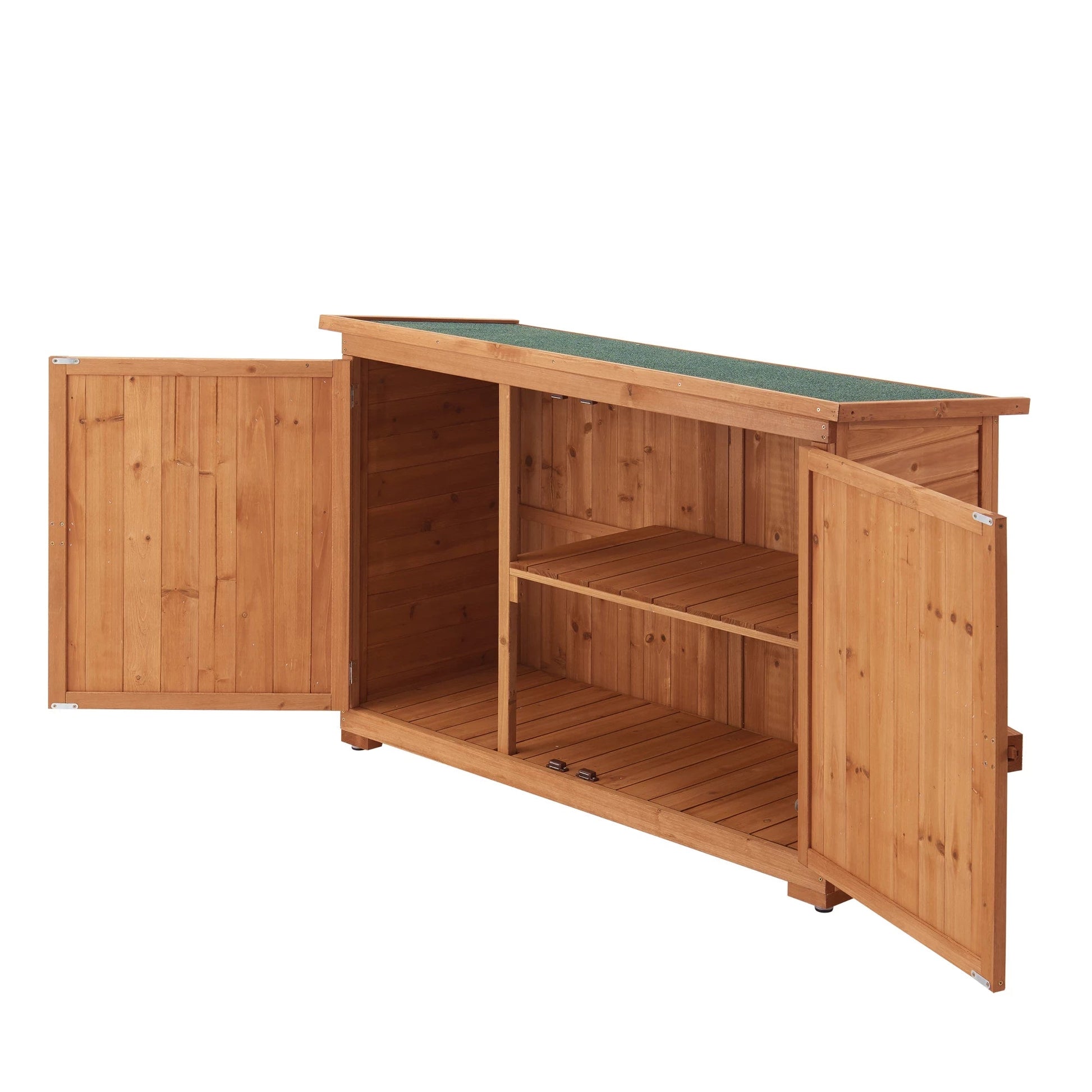 In And OutdoorMatch Tuinhuis Arnulfo - 128x50x88 cm - Houtkleur - Grenen en Bitumen - Klassiek Design Garden Storage box