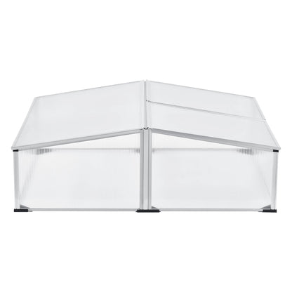 In And OutdoorMatch Tuinkas Gamon - Mini Kas - 100x120x30-40 cm - Aluminium Polycarbonaat - Weerbestendig Garden Storage box