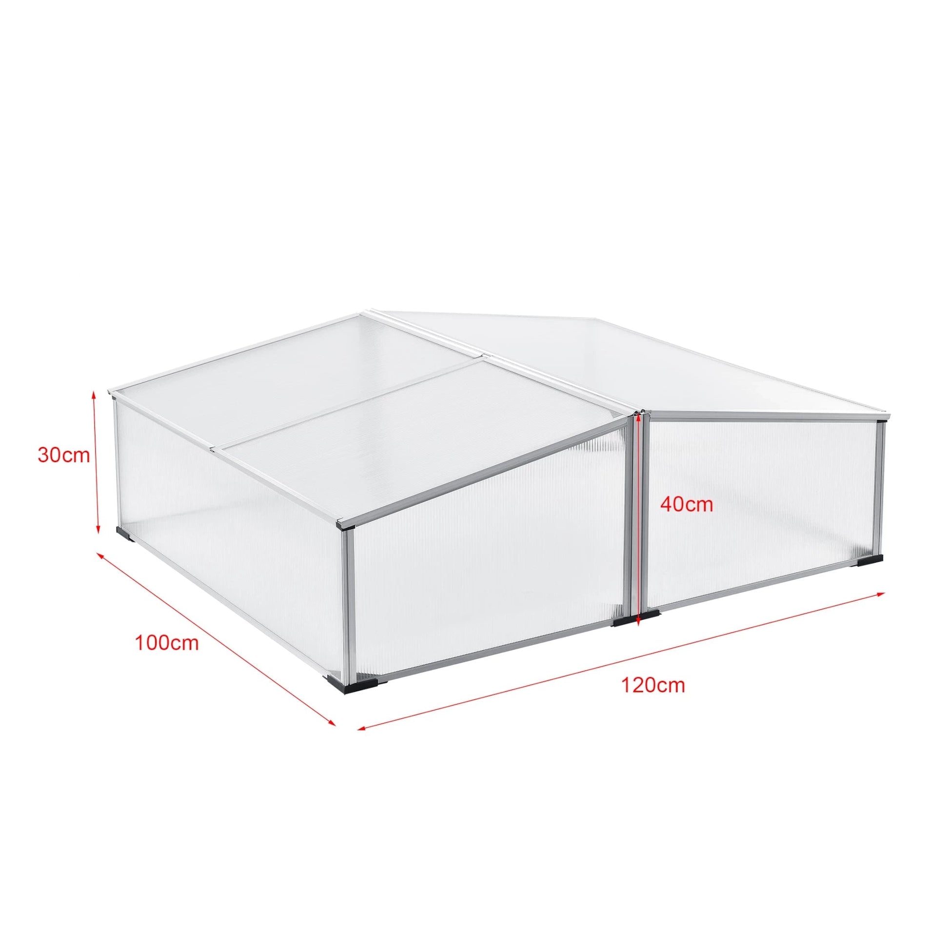 In And OutdoorMatch Tuinkas Gamon - Mini Kas - 100x120x30-40 cm - Aluminium Polycarbonaat - Weerbestendig Garden Storage box